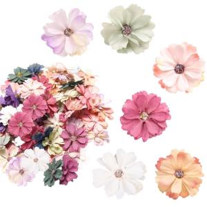 , decoratie, 60 stuks, madeliefjes, bloemkoppen, zijden bloemen, decoratie, kunstbloemkoppen, knutselen, bloemen voor doe-het-zelf handwerk, scrapbooking, bruiloft, feesten,