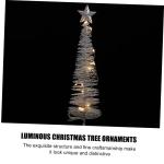 1stk Leuchtender Weihnachtsbaum Mikrolandschaft Krippendekor Led-Mini-Weihnachtsbaum Weihnachtsbaum-Desktop-Ornament Künstlicher Mini-Weihnachtsbaum Schmiedeeisen Silver