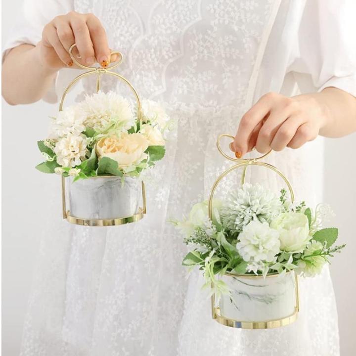 Kunstblumen Künstliche Blumen, Hortensie, Chrysantheme, Kunstblumen, Dekor, Keramik-Pflanztopf, Tischplatten-Pflanzgefäß für jeden Anlass