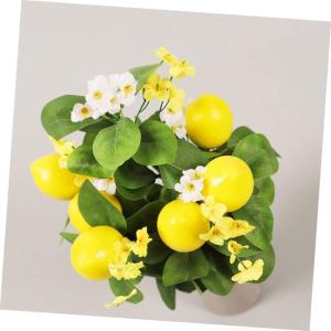 Zitronenstrauß Künstliche Zitronen Bastelblätter Stiel Künstliche Blumenstraußstiele Dekorative Zitrone Und Blumenarrangement Zitronenzweig DIY Zitronenzweig Plastik Yellow