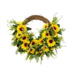 Frühling Sommer Sonnenblumen Rose Kranz Handgemachte Künstliche Girlande für Front Tür Wand Hochzeit Party Decor