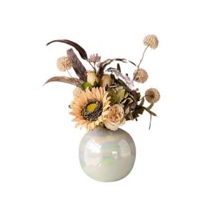 Kunstblumen Künstliche Blumen, Pflanzen, künstliche Blumen, Topfornamente für Heimdekoration, Kunstblumen mit Keramikvasen-Arrangement für jeden Anlass