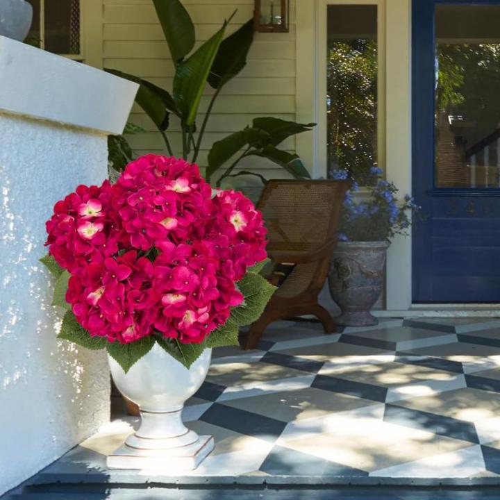 Grote hortensia, kunstbloemen, rozerood, realistische hortensia, boeket, kunstbloemen, zijde, hydrangea, bloemenarrangementen, echte touch, kunsthortensia voor bruiloft, kantoor, c