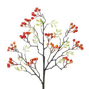 4 Stück künstliche Beerenzweige mit langem Stiel, 60 cm orangefarbene Beerenstiele, künstlicher Beerenstrauß für Tischdekoration, Vase, Zuhause, Weihnachtsdekoration, 27.5 Inc