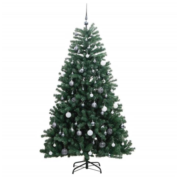 Weihnachtsbaum, Klappbar Christbaum mit 300 LEDs Kugeln Ständer, Beleuchtet Tannenbaum Kunstbaum mit 8 Beleuchtungsmodi, Weihnachtsdeko Dekobaum, 210cm