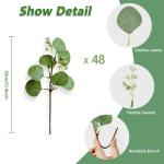 eucalyptus decoratie simulatie groene eucalyptus laat takken zilveren dollars eucalyptus plant bulk voor bruiloft, tuin, huis, kantoor decoratie (groen, 48 stuks)