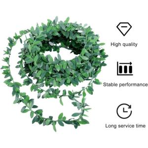 7,5 M / 295 Inch Künstliche Blumenreben Seidenkranz Grüne Blätter Grün Gefälschte Efeuranken Hochzeit Wand Handwerk Dekor (7,5 M / 295 Inch, Grün)