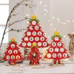 DIY Wooden Mini Christmas Tree Set, Mini Holz Christmas Tree Weihnachtsbaum mit Anhänger, Holz Tannenbaum Klein Weihnachtsbaum, Weihnachtsbaum aus Holz DIY Weihnachtsbaum für Wei