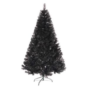 Weihnachtsdekoration Weihnachtsbaum, 5 Fuß Premium Klappbarer PVC-Weihnachtskieferbaum Mit Massiven Metallbeinen Künstlicher Weihnachtsbaum-Schwarz 150c Modisch，Black-180cm(6Ft