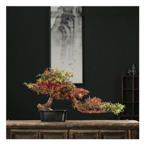Künstlicher Bonsai-Baum Künstliche Pflanzen, 23 cm, schwarzer Keramiktopf, künstlicher Bonsai-Baum, künstliche Topfpflanze for Zuhause, Büro, Hochzeit, Gartendekoration Künst