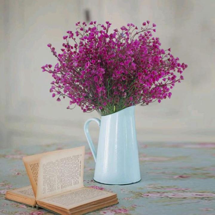 4 stuks kunstbloemen, paars, kunstbloemen, decoratie, plastic bloemen, kunstbloemen, voor balkon, tuin, binnen, buiten, lente, pot, vaas, decoratie