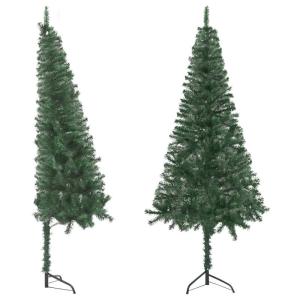 Künstlicher Eck-Weihnachtsbaum, halber Weihnachtsbaum, Feiertagsdekoration, Weihnachtsbaum, Weihnachtsdekoration, Feiertagsornament, PVC, 150 cm, grün, modisch