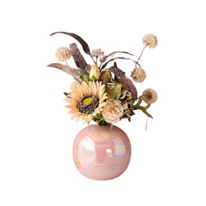 Kunstblumen Künstliche Blumen, Pflanzen, künstliche Blumen, Topfornamente für Heimdekoration, Kunstblumen mit Keramikvasen-Arrangement für jeden Anlass