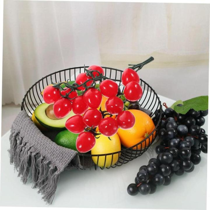 16 STK Simulierte Kirschtomaten Simulationsfrucht Simulation Kirschtomaten Gefälschte Kirschtomaten Schmücken Kirschtomatenmodell Dekorative Kirschtomaten Obst-Requisite Rot PVC