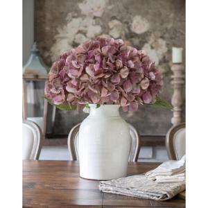 2 stuks hortensia, kunstbloemen, roze, paars, diameter 19 cm, kunstbloemen als echt voor bruidsboeketten, huis, kantoor, hotel, feestdecoratie, middenstukken, bloemstukken