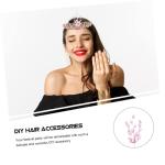 50 Stück Simulierte dreizackige künstlicher Kranz Stäbchen mit Blumenperlen Artificial sztuczne kwiaty DIY-Ornament-Accessoire Kopfschmuck kronenmaterial selber Machen