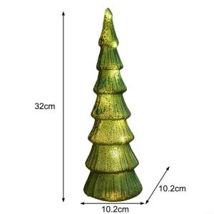 Glas Künstlicher Weihnachtsbaum Mit Beleuchtung Weihnachtsdeko Klein Christmas Tree With LED Lights Tischdekoration Nachtlicht Christbaum Künstlich Weihnachtsbaum (E)