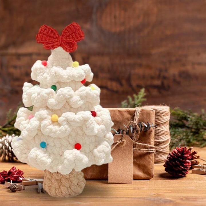 Gehäkelte Weihnachtsbäume, Mini-künstliche Weihnachtsbaumdekorationen, Handgefertigte Gehäkelte Weihnachtsbaumschmuck-Dekorationen