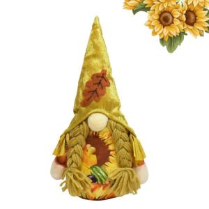 Thanksgiving-dwerg, schattige gezichtsloze vilten pop, Zweedse pluche dwerg-ornamenten voor geluk, herfst, oogst, feest, thuis, tuin, keuken, oogstfeest (2 stuks)