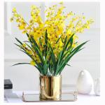 Kunstblumen Künstliche Blumen im Keramiktopf, gefälschte Orchideen-Phalaenopsis-Blumenarrangement für Zuhause, Büro, Küche, Schlafzimmer, Dekoration für jeden Anlass