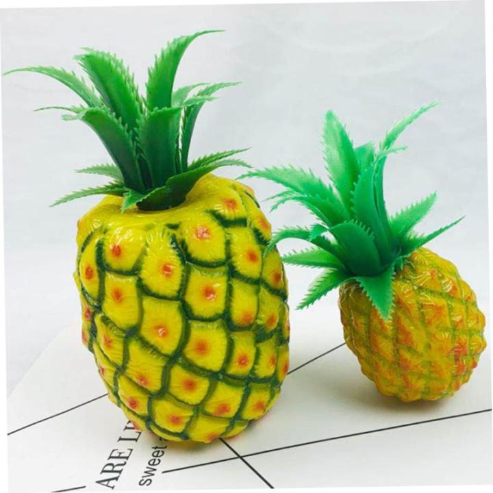 1 Satz Lebensechte Fruchtdekoration Dekorative Ananas Simulation Ananas-Modell Ananas Figur Künstliche Früchte Plastikobst Früchte Foto Requisiten Nachahmung Ananas-Modell 2st