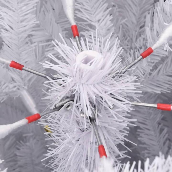 Tannenbaum Kunstbaum mit PVC-Spitzen, Weihnachtsdeko Dekobaum für Innen Außen Künstlicher Weihnachtsbaum Klappbar mit Ständer Weiß 240 cm