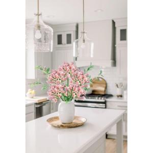 5 stuks kunstbloemen, sierlelie als echte kunstmatige agapanthus, bloemen, 75 cm lengte, lentebloemen, roze, decoratieve bloemen voor bloemstuk, thuis, resto, kantoor, decoratie