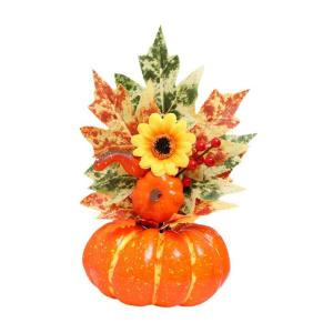Halloween-Kürbisse, Ornament, Esstisch-Mittelstück, Kunstwerk, Erntedankfest, Herbsternte-Dekor für die Herbstparty im Bauernhaus, Style E