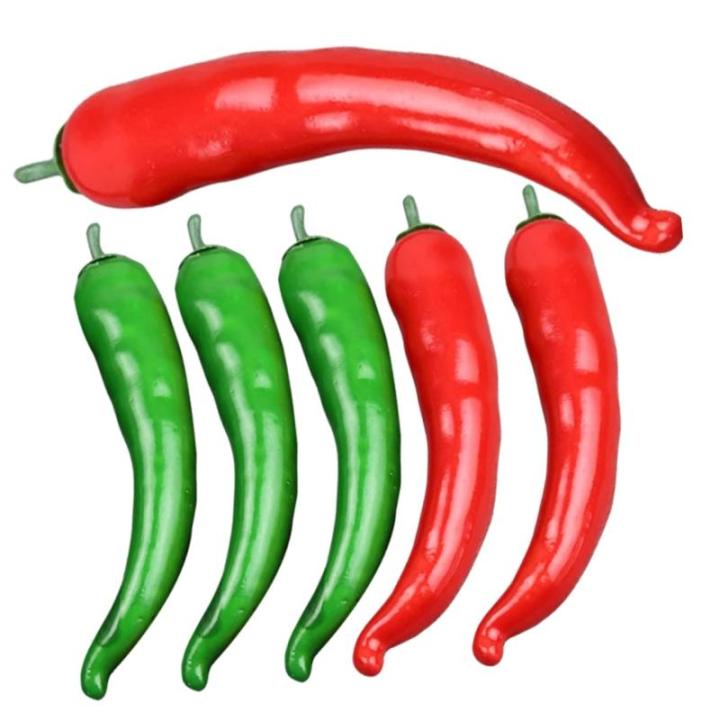 5 Sätze Simuliertes Pepper-Modell Wohnungsdeko Hausdeko Art Paprika Simulation Lebensechter Pfeffer Polyfoam-Paprika-Modell Food-Modell Pfeffer-Modell Poly-Drache 6 Stück * 5