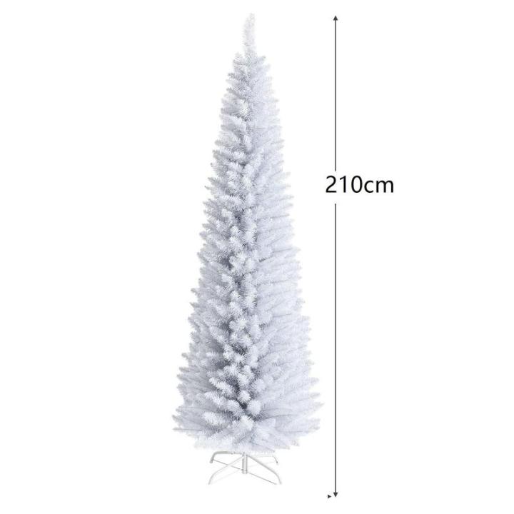 Christmas Tree Tannenbaum KüNstlich Weißer Bleistift-Weihnachtsbaum, Weihnachtskiefer, Geeignet for Heimdekoration ChristbäUme Sztuczna(210cm)