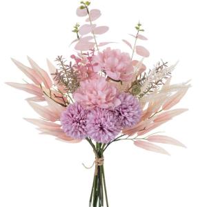 Kunstblumen Künstliche Pflanzen Blumen Deko Seidenblumen Hortensien Blumenarrangements Kernstück Hochzeit Blumenstrauß(Rosa Lila)