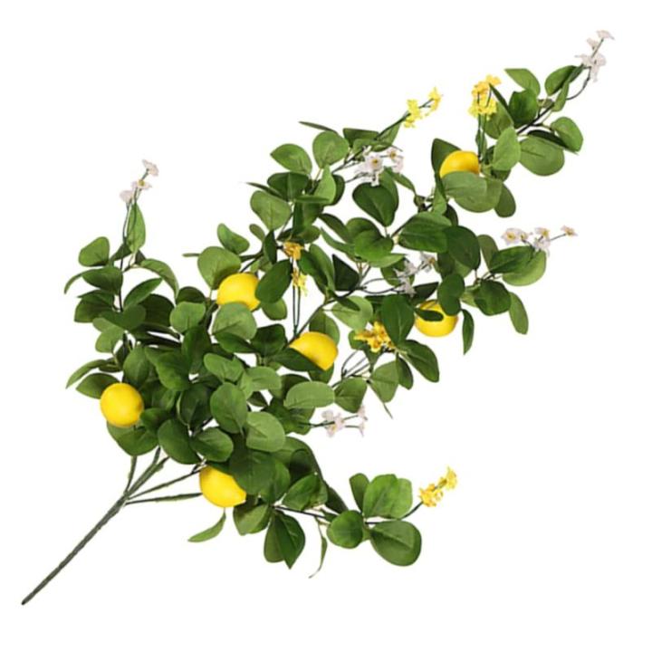 5St Simulation Zitronenrattan gelbe Zitronenzweige künstliche Blumenpflücker Künstliche Zitronenpflanze Dekorative Zitronenpflanze gefälschter Zitronenstiel zitronenzweig dekor