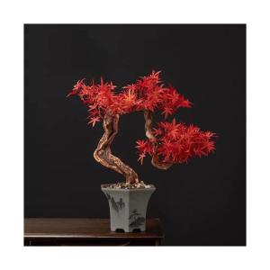 Kunstbonsai-boom bonsai-boom, kunstmatige grenen, bonsai-interieurdecoratie, kunstmatige bonsai-planten voor interieur, kantoordecoratie (rood) kunstbomenplanten (kleur: b)