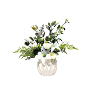Kunstblumen Künstliche Lilienblume in Vase, Wohnzimmer, Esstisch, Heimdekoration, Ornamente, Seidenblumenarrangements, Kunstpflanzen für jeden Anlass