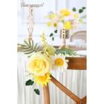 Künstliche Blumen Combo gelbe Blumen Mix Seidenblumen gefälschte Rosen mit Stielen für DIY Hochzeit Brautsträuße, Babyparty, Blumenarrangement, Tischdekoration, Heimdekoration