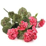 Künstliche Geranien, Blumen, künstliche Pflanze, Geranie, Busch, Blumen, künstliche Flora, Heimdekoration, Zubehör, künstliche Pflanzen (dunkelrosa)