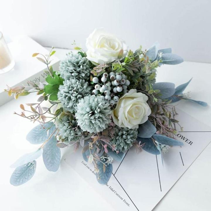 Kunstblumen Künstliche Blumen in Keramikvase, Florale Ornamente Arrangements Wohnzimmertisch Blumendekoration Kunstblumen für jeden Anlass