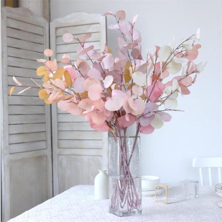 Eukalyptus-Stiele, künstliche Eukalyptusblätter, Stiele, künstliche Blumen für Zuhause, Büro, Blumenstrauß, Tafelaufsatz, Hochzeitsdekoration, Weihnachten (rot)