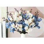 Kunstblumen Künstliche Magnolienblume mit Vase, Hochzeitsdekoration, realistischer Seidenblumenstrauß für den Heimtisch, Blumengeschäft, 4 Farben für jeden Anlass