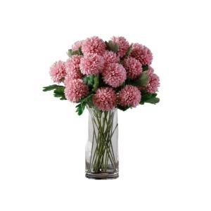 Kunstblumen Künstliche Hortensien in Einer Glasvase – lebensechtes Blumenarrangement aus Seide für die Elegante Innendekoration im Wohnzimmer für jeden Anlass