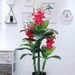 Kunstblumen Künstliche Pflanzen, Kunstpflanzen in schwarzen Kunststofftöpfen, 160 cm/5,24 ft Kunstblumen-Arrangement, Heimdekoration für jeden Anlass