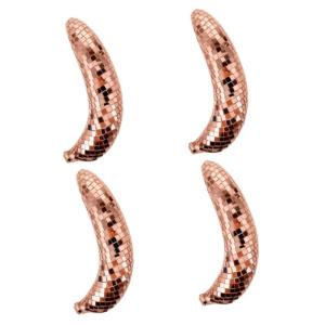 4 Stück Bananenornamente Dekoration Statue Mir Fruchtschmuck Bananen-Wohnkultur Bananenmodus für Disco-Party Disco-Fruchtmodell Disco-Frucht-Requisite dekorative Früchte Schaum