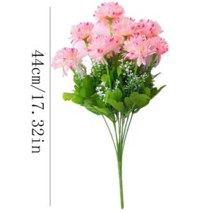 Kunstblumen Künstliche Pompon-Chrysantheme Kunstblumen Innen Gelb Seidenblumen Dekoration für Hausgarten Party