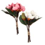 ceramic ornaments 2 Stück künstliche Kunstblumen, Haushaltsdekoration, Blumenstrauß, Dekorationen, Hochzeit, Heimdekoration, simulierte Ornamente, gefälschte Magnolien-Blumen-S