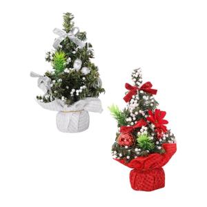 2 Stück Künstlicher Weihnachtsbaum 30 cm Geschmückt Weihnachtsdeko Für Tisch Und Fensterbank Miniatur Weihnachtsfiguren Perfekt Für Weihnachtsdekoration