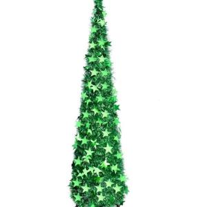 Weihnachtsbaum, PVC-Stern-Glitzer, festliche, faltbare Weihnachtsbaum-Figur, Dekoration für Zuhause, Hotel (Green)