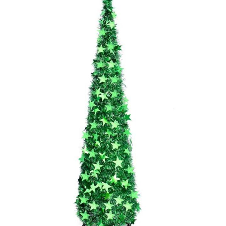 Weihnachtsbaum, PVC-Stern-Glitzer, festliche, faltbare Weihnachtsbaum-Figur, Dekoration für Zuhause, Hotel (Green)