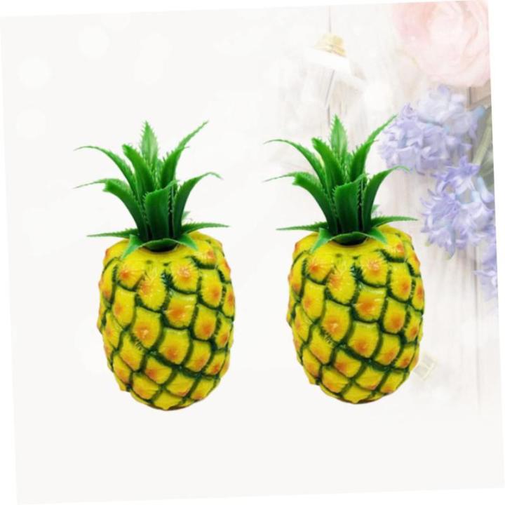 1 Satz Lebensechte Fruchtdekoration Dekorative Ananas Simulation Ananas-Modell Ananas Figur Künstliche Früchte Plastikobst Früchte Foto Requisiten Nachahmung Ananas-Modell 2st