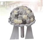 1stk Braut Rose Hochzeitssträuße Für Brautjungfern Braut Hochzeitsstrauß Weißer Blumenstrauß Brautstrauß Aus Strass Braut Rosen Frische Blumen Strauß Braut Silver