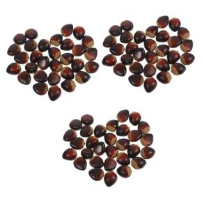 3 Sätze Schaumkastanie Simulationsnüsse Künstliche Kastaniendekorationen Kastanien-tischstreuung Künstliche Küchennahrung Schaumfruchtmodell Falsche Nuss Coffee 30 Stück * 3
